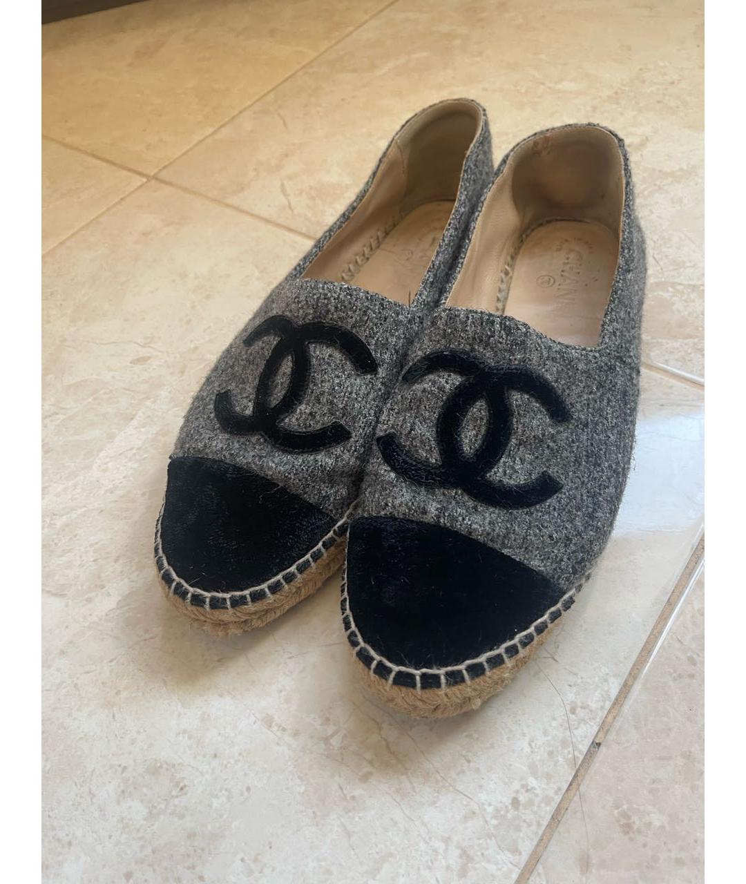 CHANEL Серые текстильные эспадрильи, фото 4
