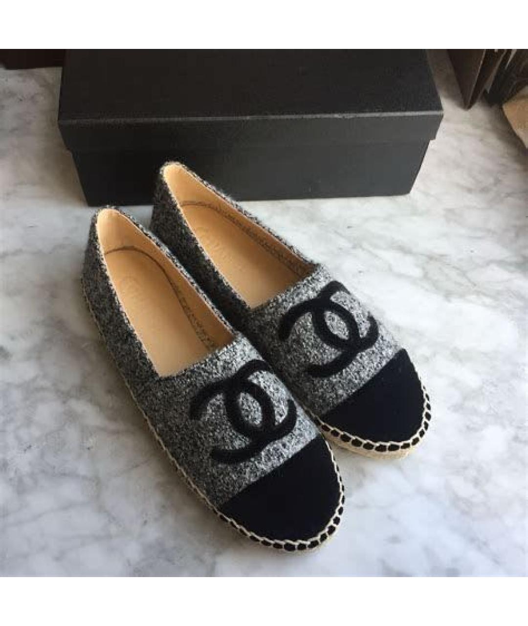 CHANEL Серые текстильные эспадрильи, фото 7
