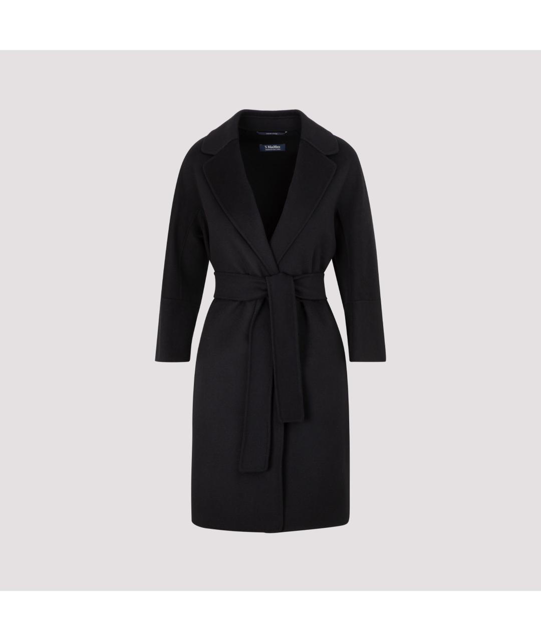 'S MAX MARA Черное шерстяное пальто, фото 2