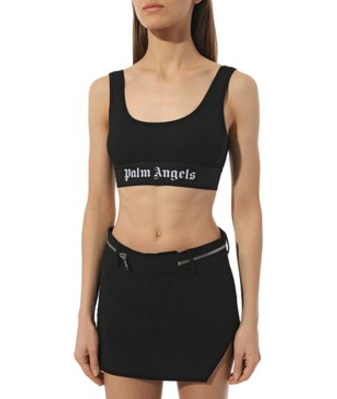 PALM ANGELS Черная полиамидовая майка, фото 2