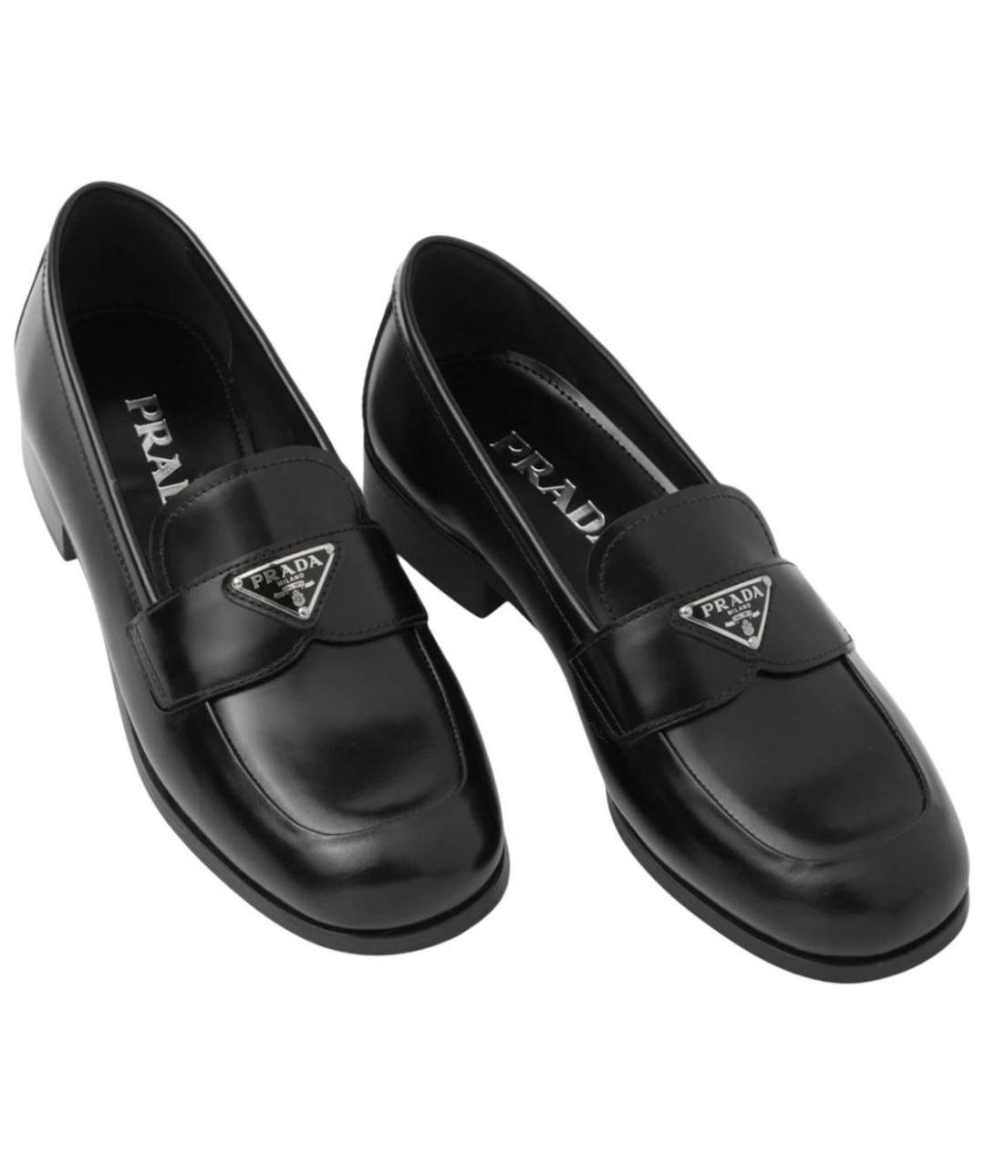 PRADA Черные кожаные лоферы, фото 4