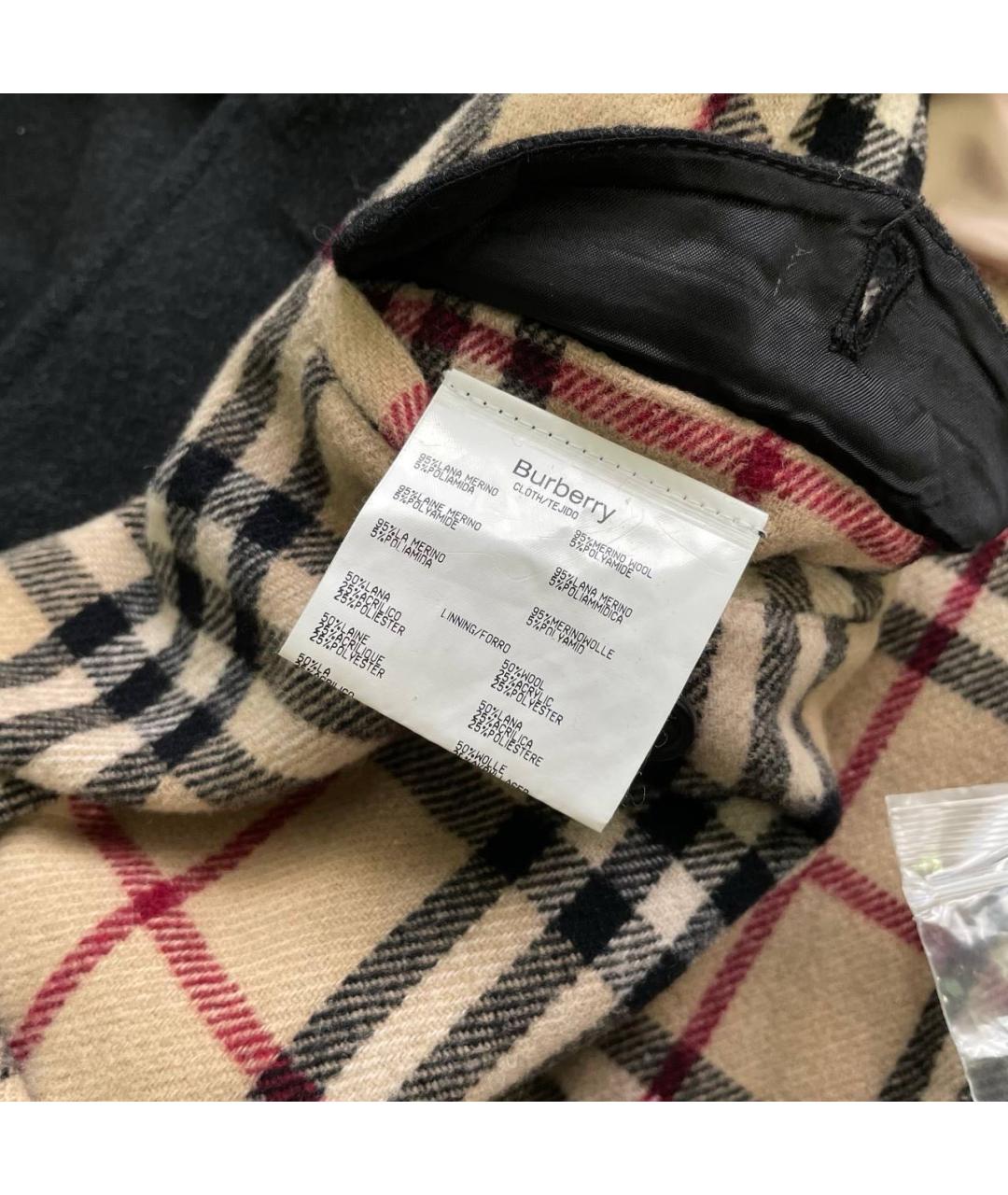 BURBERRY Черное шерстяное пальто, фото 5