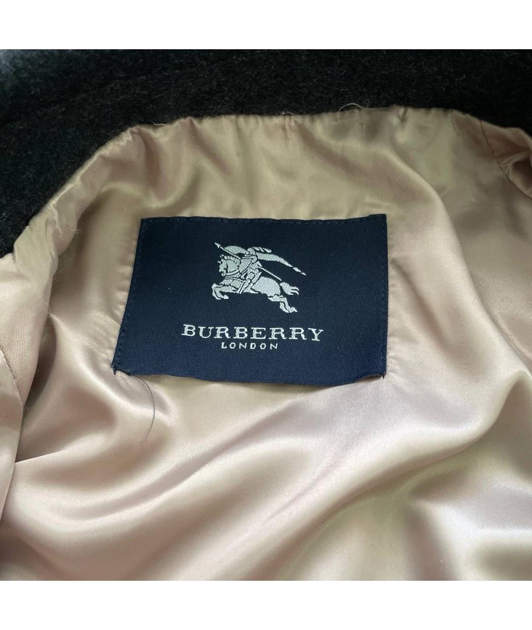 BURBERRY Черное шерстяное пальто, фото 3