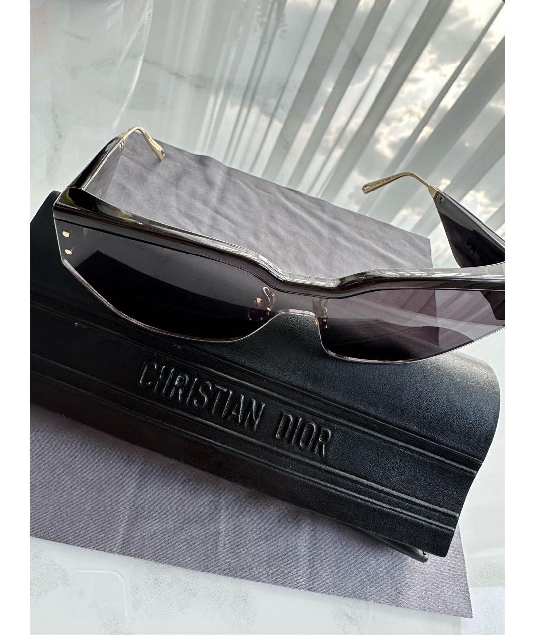 CHRISTIAN DIOR Черные пластиковые солнцезащитные очки, фото 4