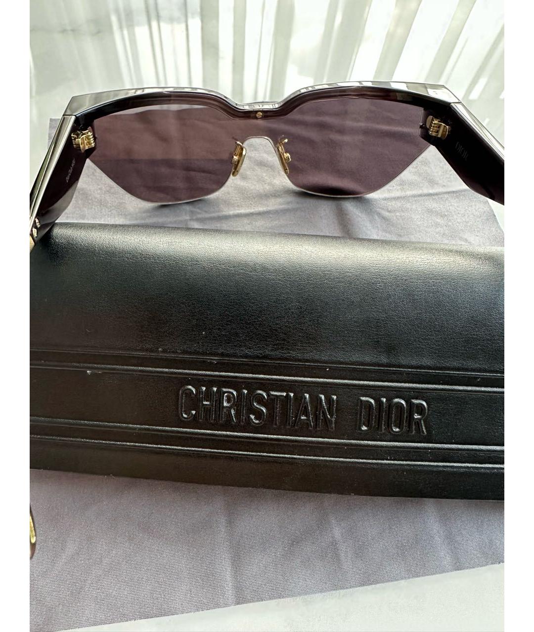 CHRISTIAN DIOR Черные пластиковые солнцезащитные очки, фото 6