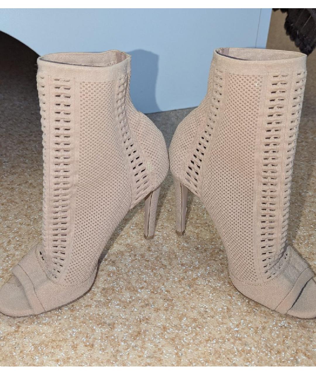 GIANVITO ROSSI Бежевые текстильные ботильоны, фото 7