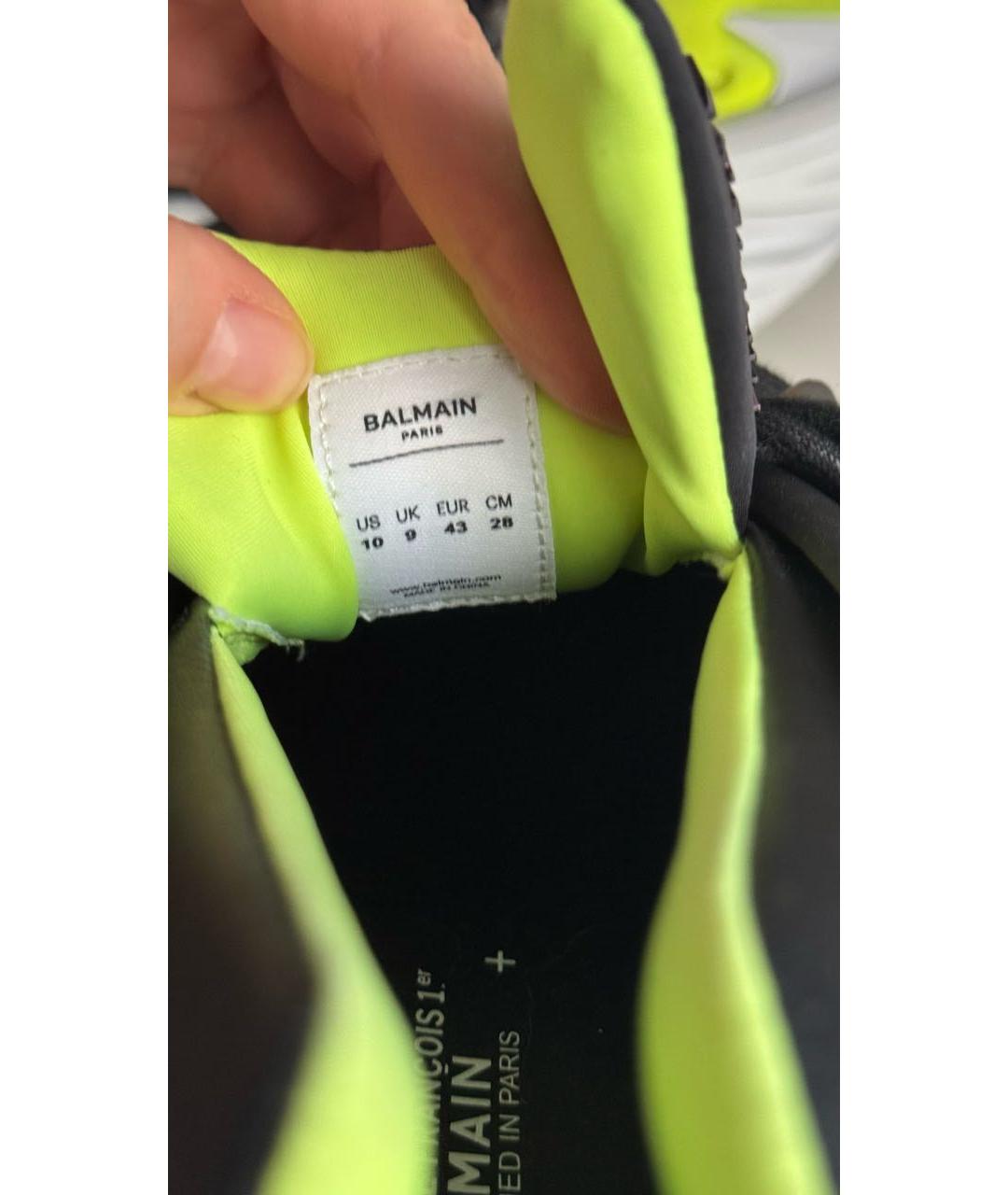 BALMAIN Черные текстильные низкие кроссовки / кеды, фото 8