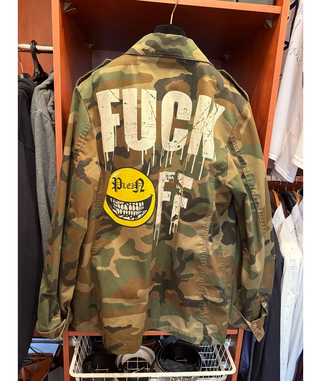 PHILIPP PLEIN Хаки полиэстеровая куртка, фото 2