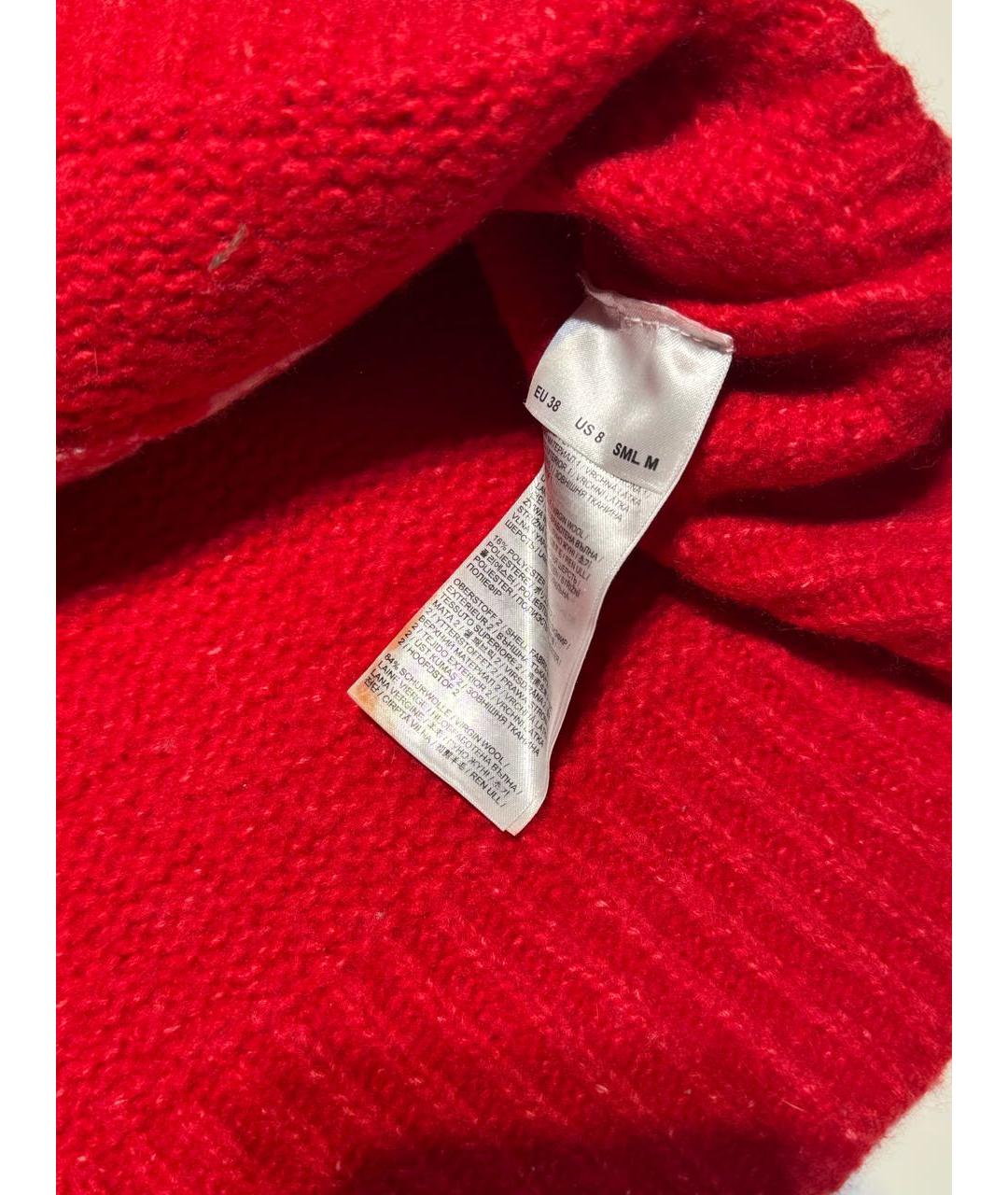 MONCLER Красный шерстяной джемпер / свитер, фото 5