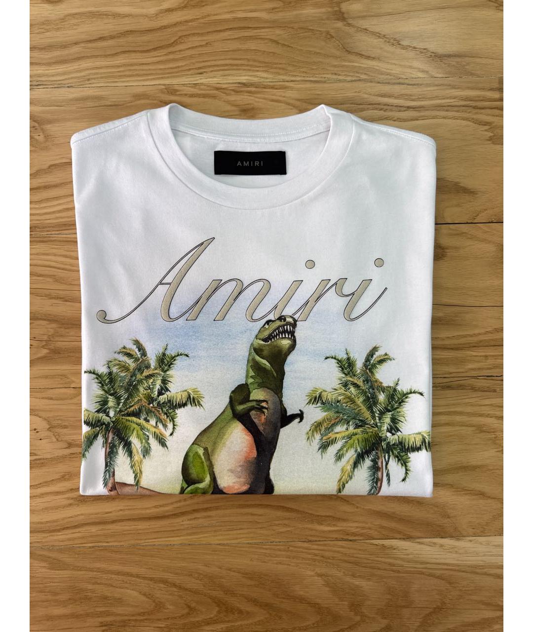AMIRI Белая хлопковая футболка, фото 4