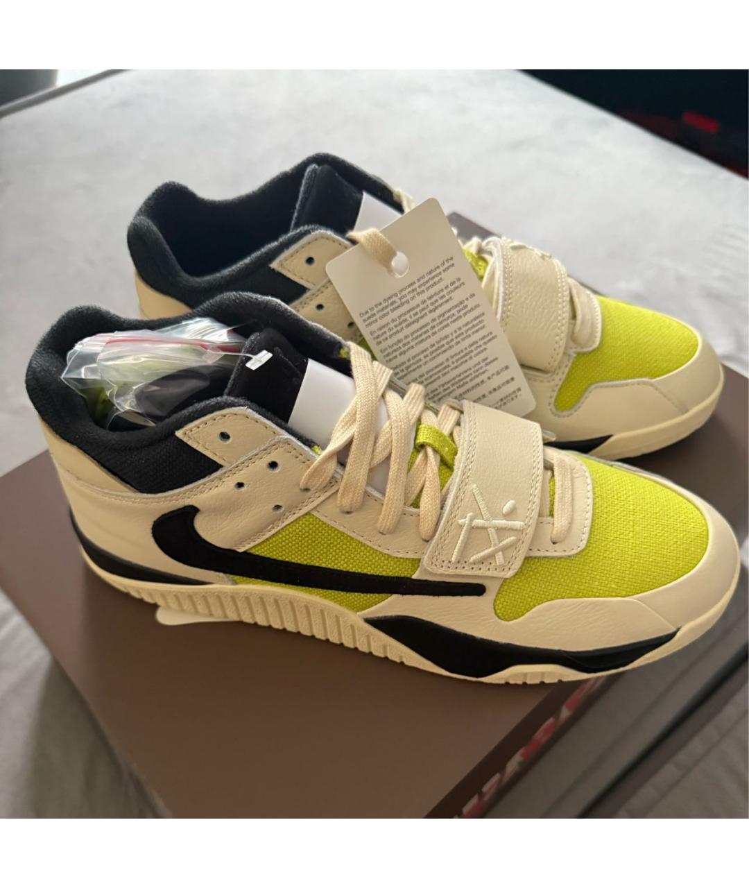 CACTUS JACK BY TRAVIS SCOTT Салатовые текстильные высокие кроссовки / кеды, фото 6