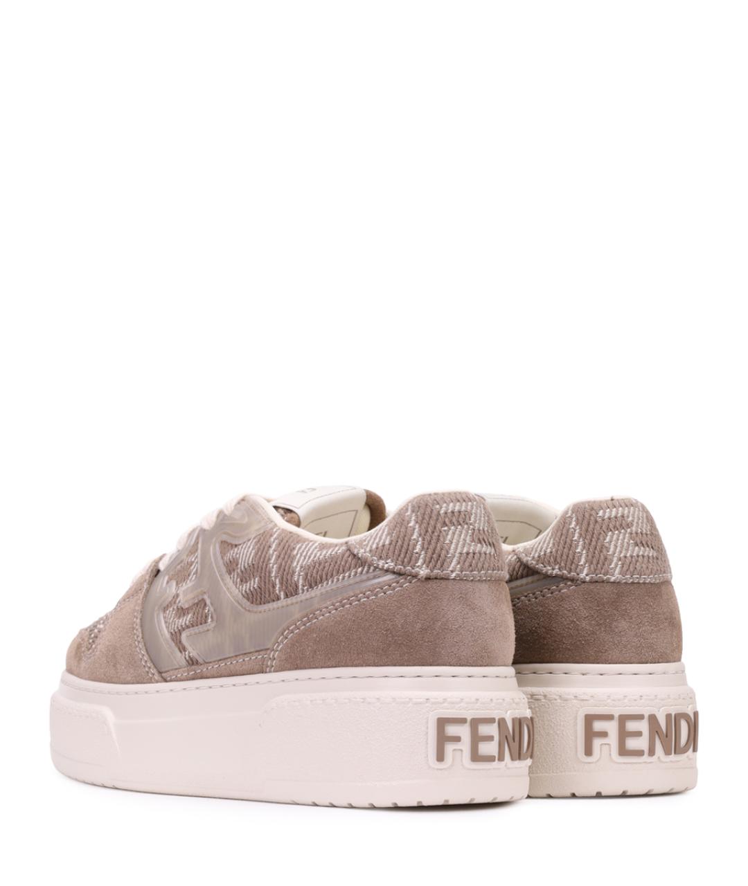 FENDI Бежевые кеды, фото 3