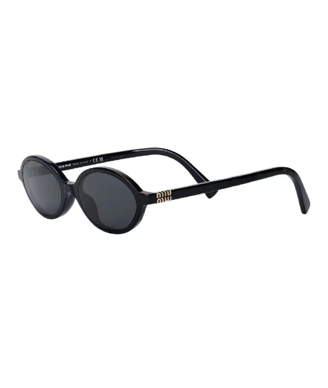 MIU MIU Черные пластиковые солнцезащитные очки, фото 2