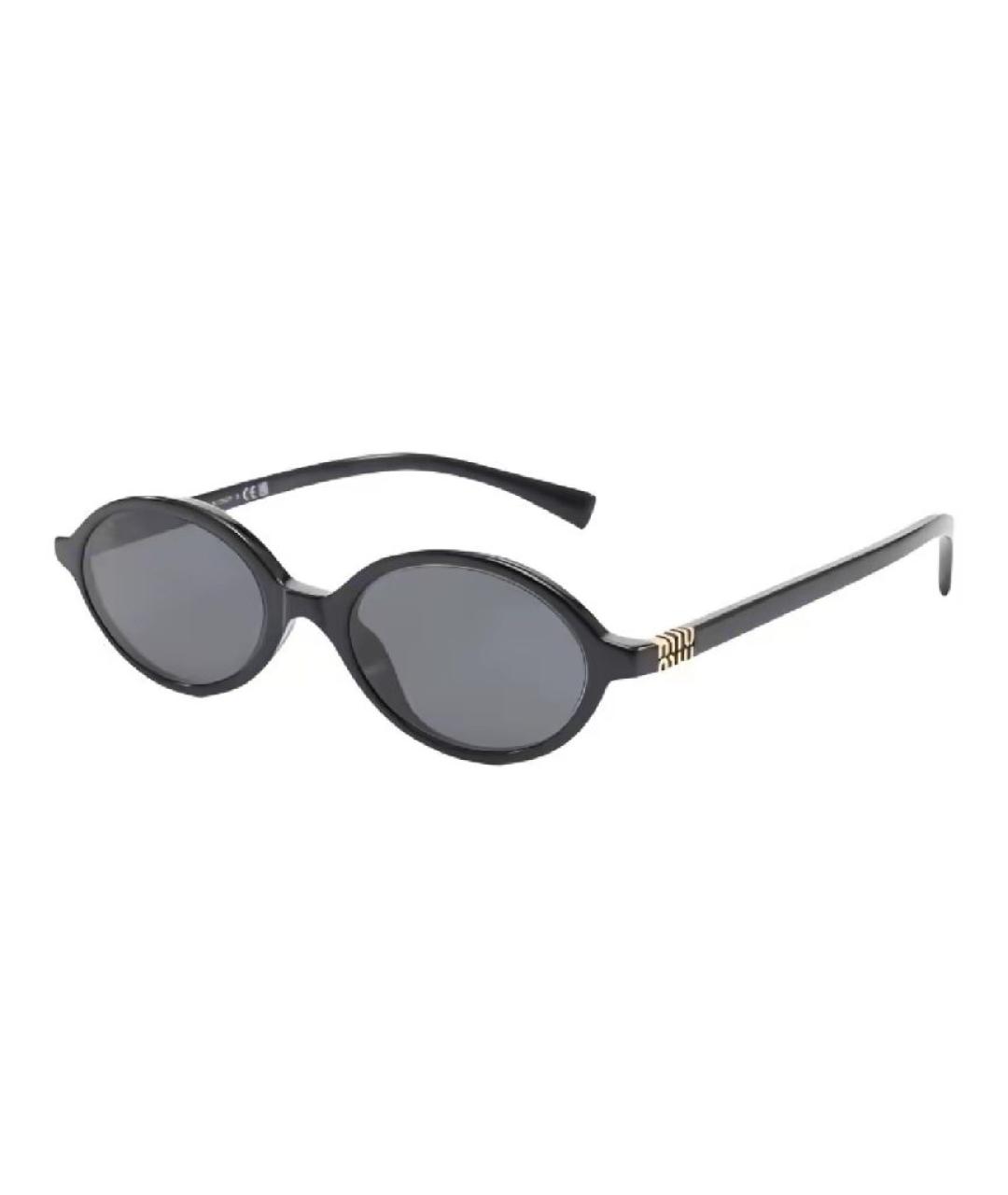 MIU MIU Черные пластиковые солнцезащитные очки, фото 4