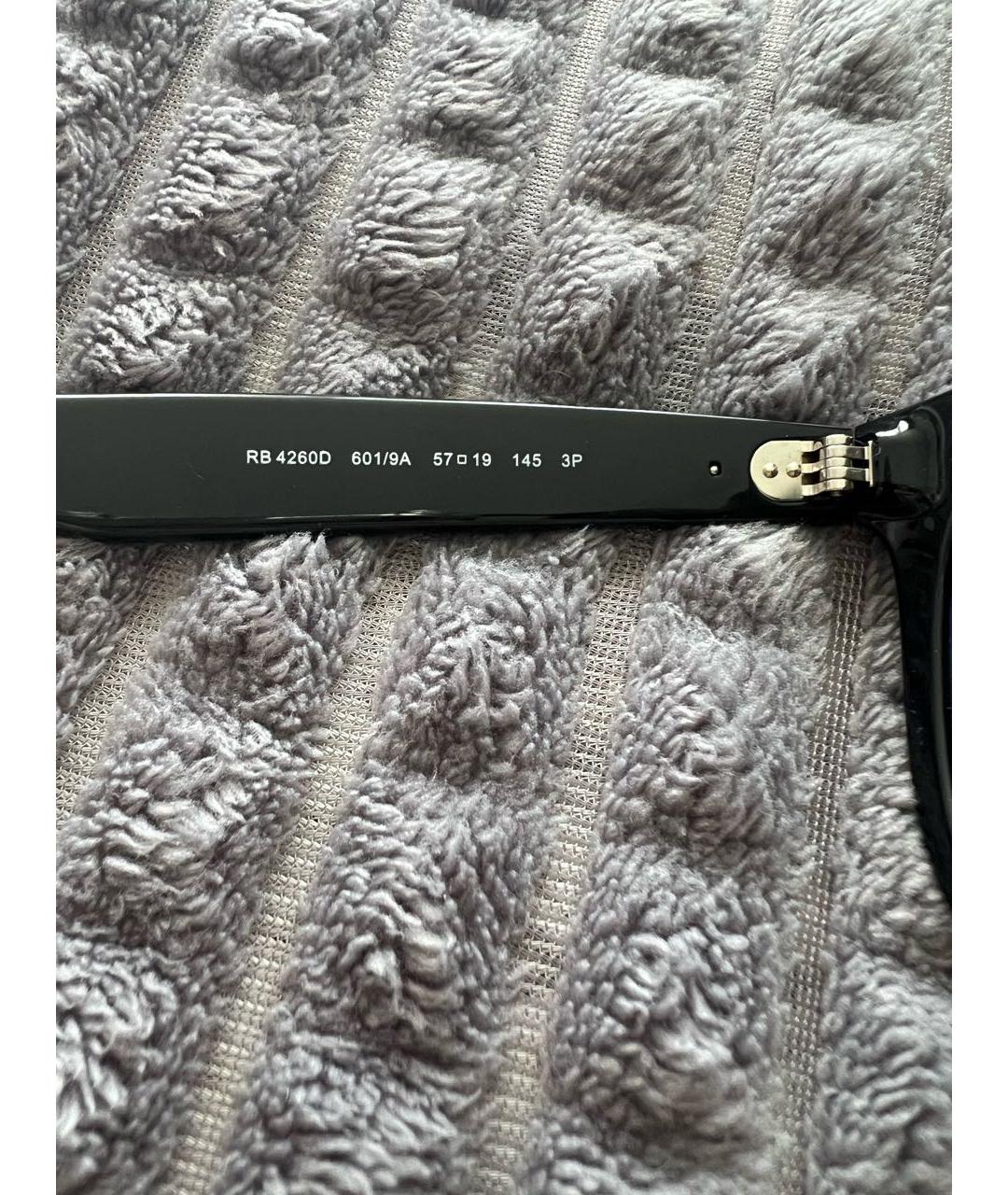 RAY BAN Черные пластиковые солнцезащитные очки, фото 3