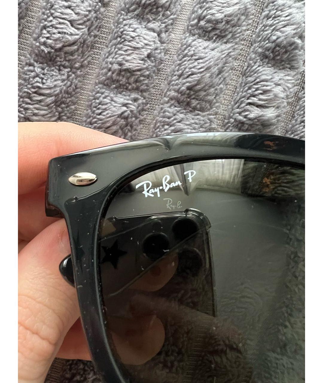 RAY BAN Черные пластиковые солнцезащитные очки, фото 2