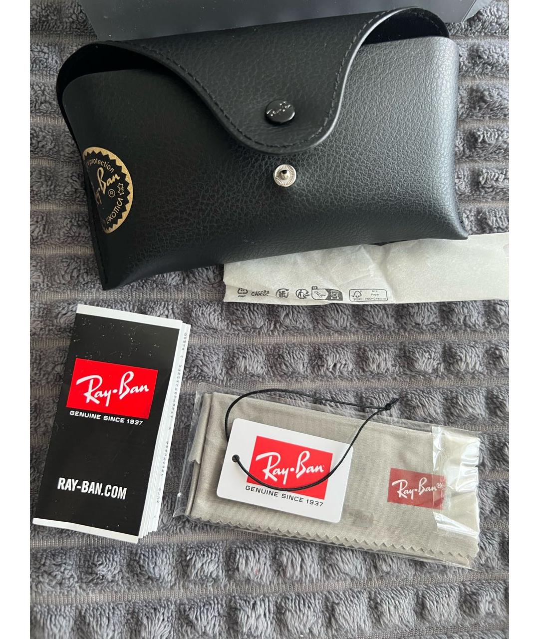 RAY BAN Черные пластиковые солнцезащитные очки, фото 6