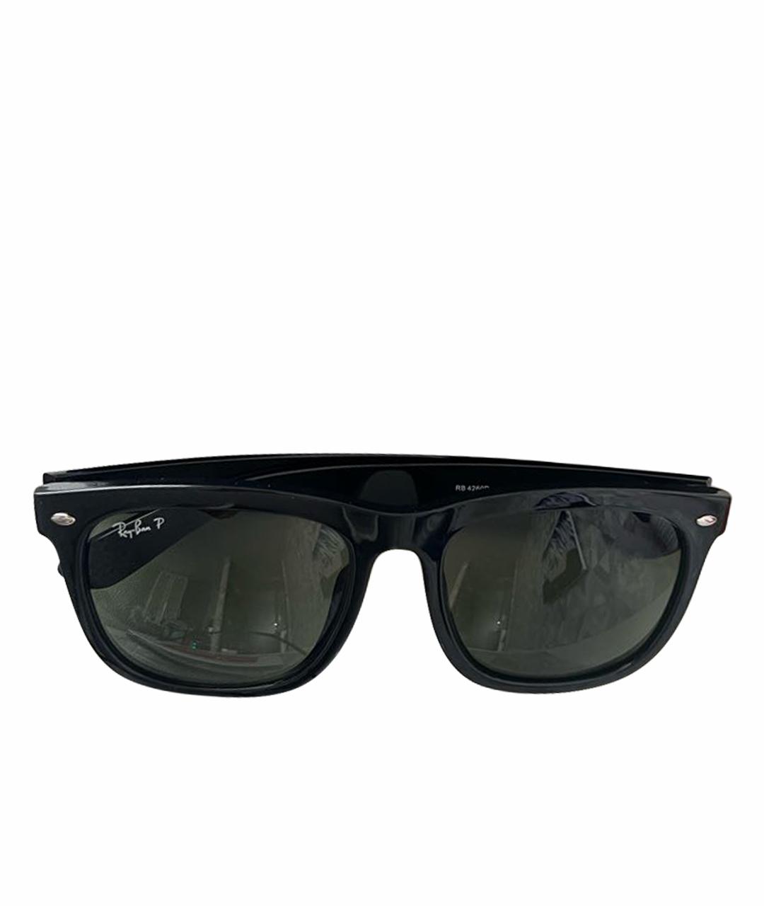 RAY BAN Черные пластиковые солнцезащитные очки, фото 1