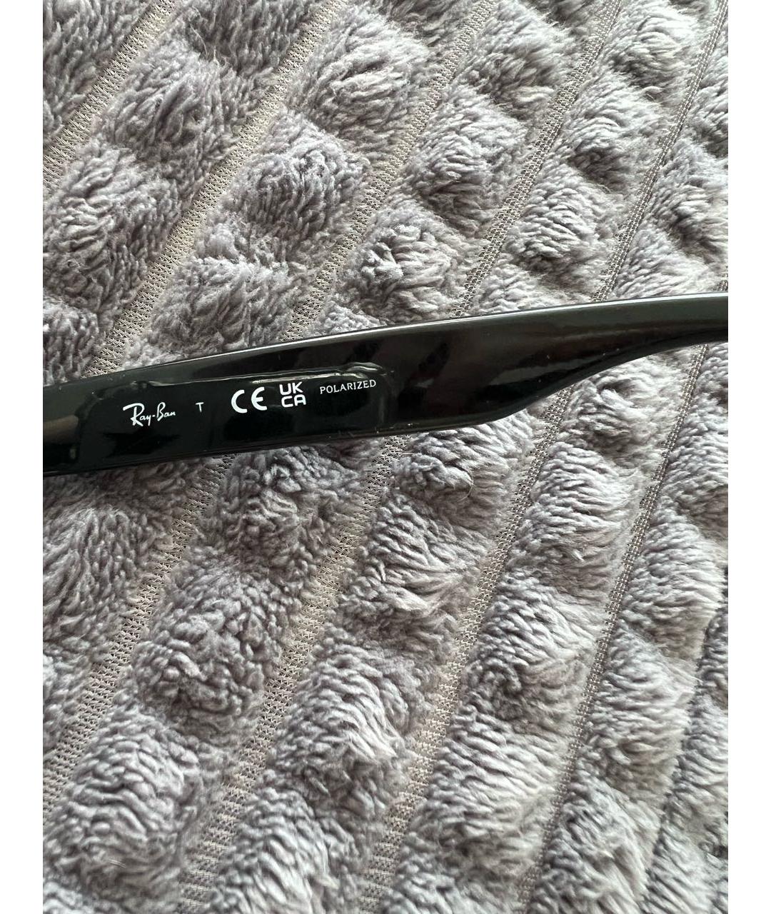 RAY BAN Черные пластиковые солнцезащитные очки, фото 4