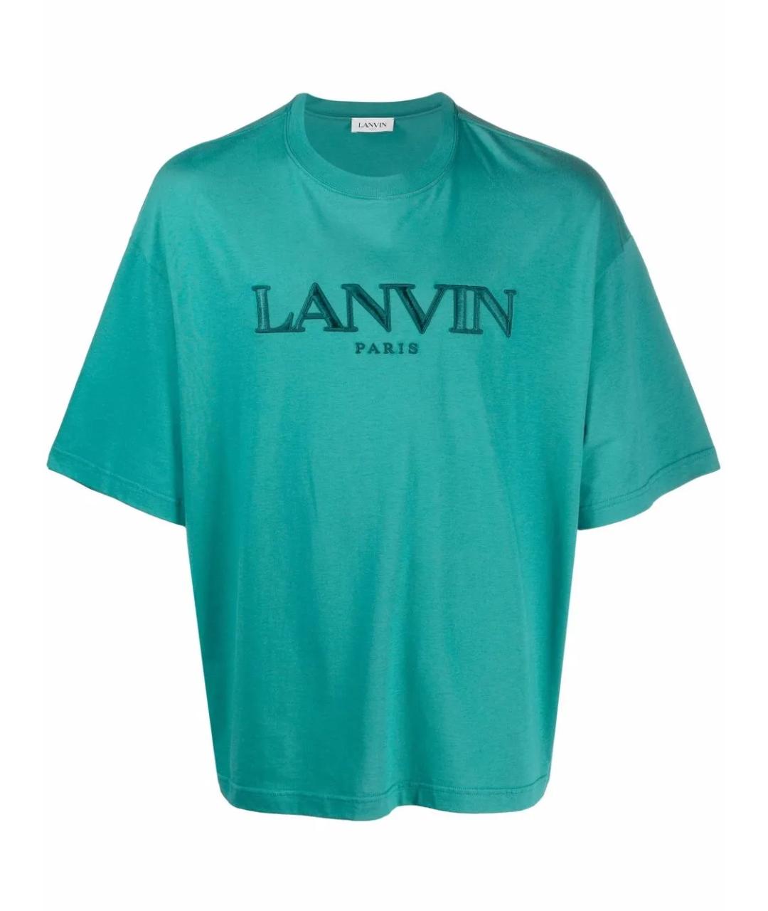 LANVIN Зеленая хлопковая футболка, фото 1