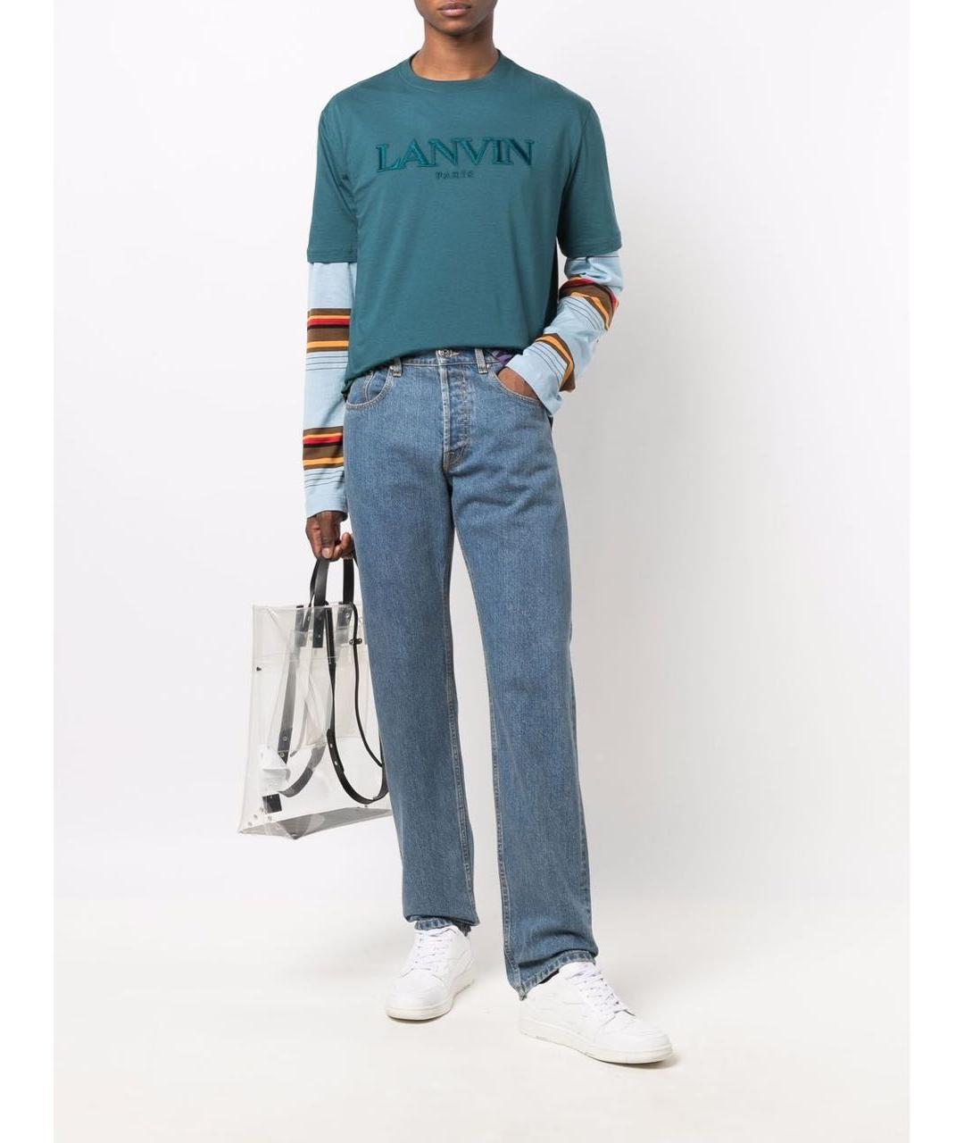 LANVIN Зеленая хлопковая футболка, фото 8