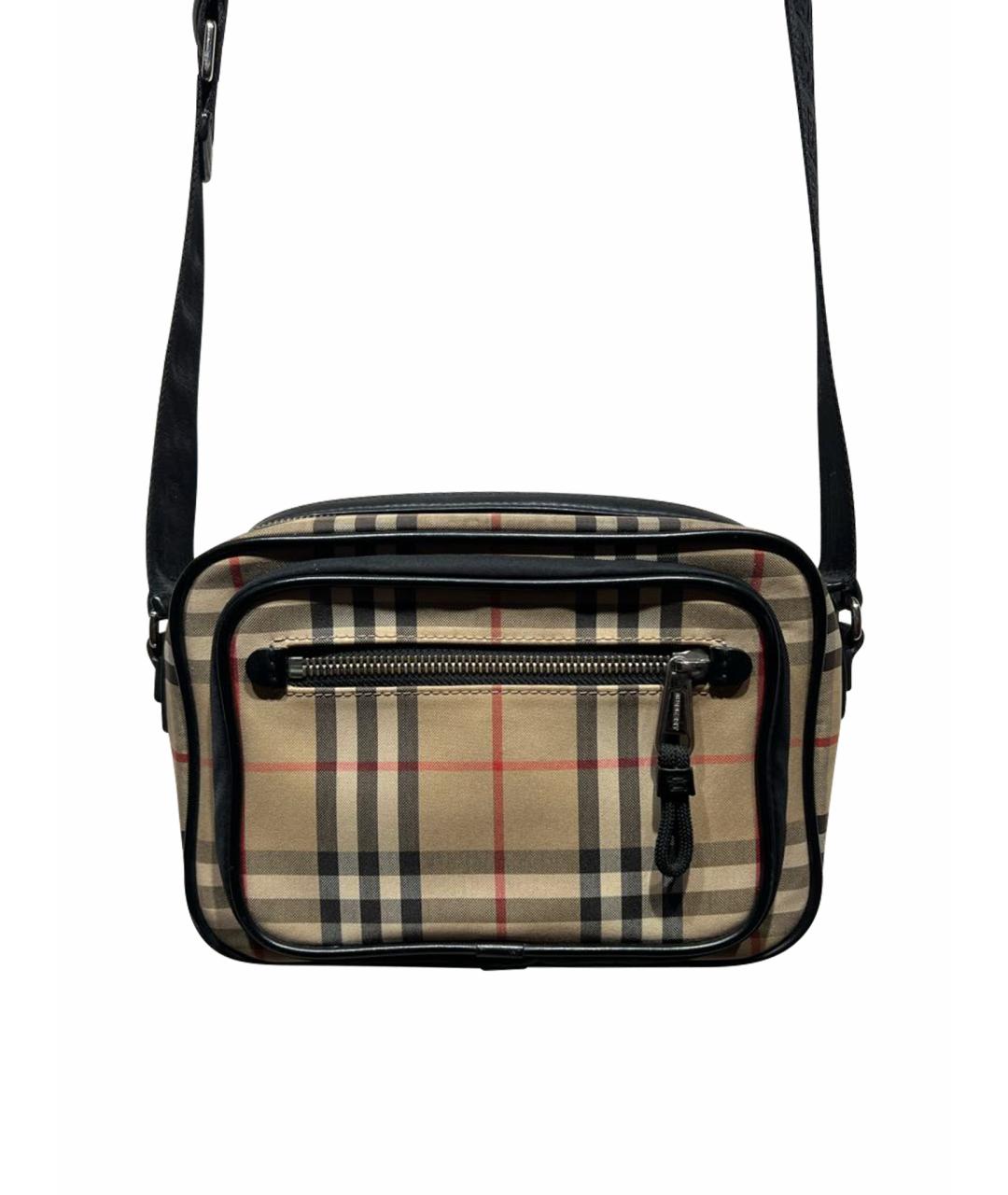 BURBERRY Бежевая тканевая сумка на плечо, фото 1
