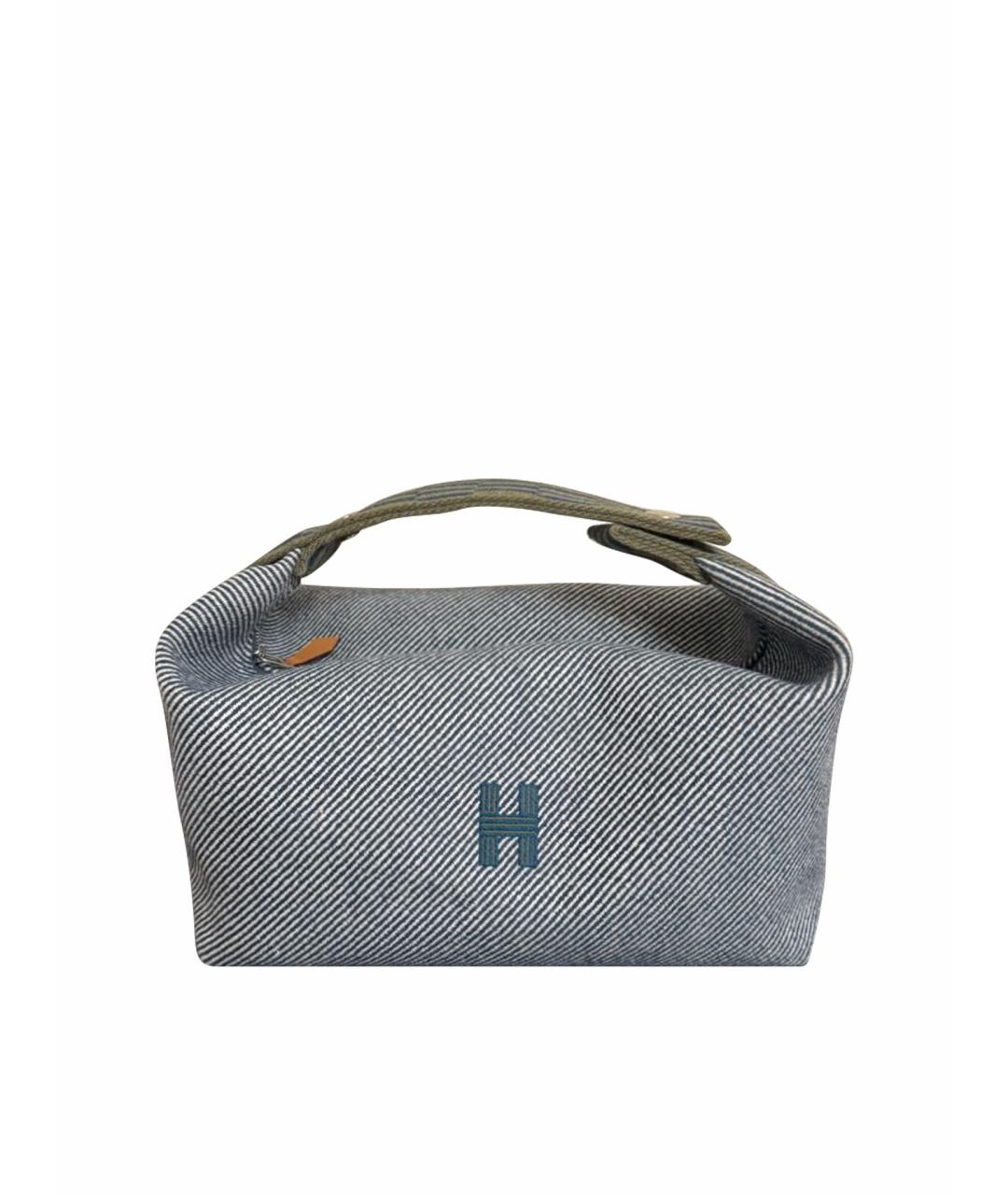 HERMES Синяя тканевая косметичка, фото 1