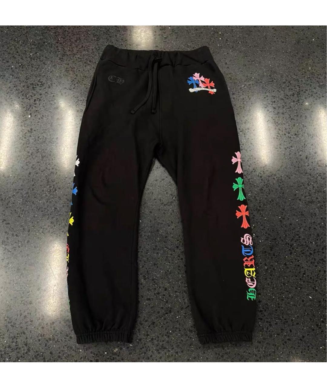 CHROME HEARTS Черные хлопковые спортивные брюки и шорты, фото 3