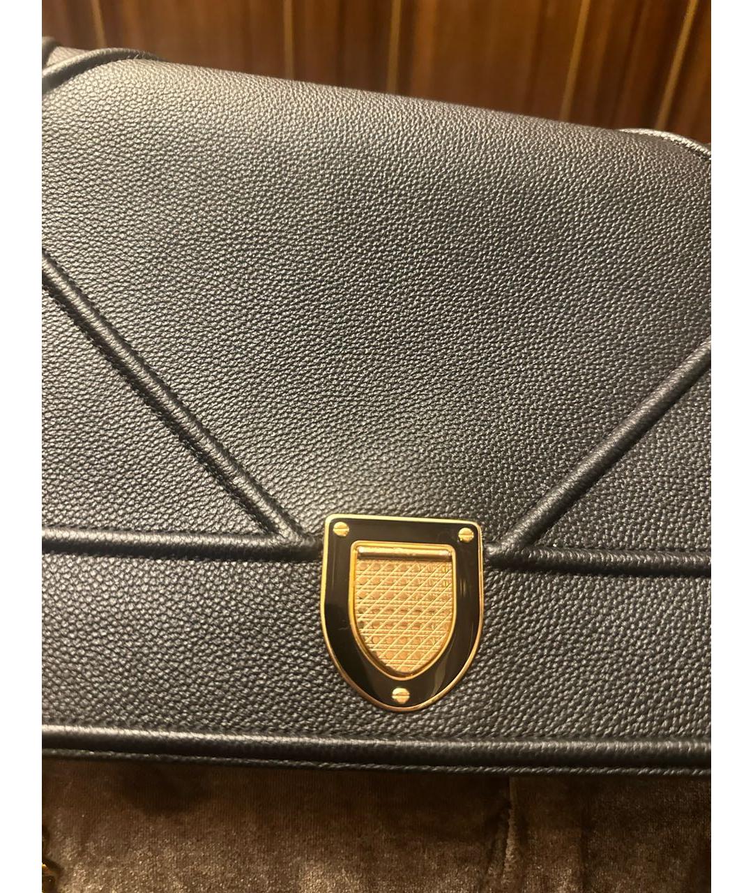 CHRISTIAN DIOR Черная кожаная сумка через плечо, фото 5