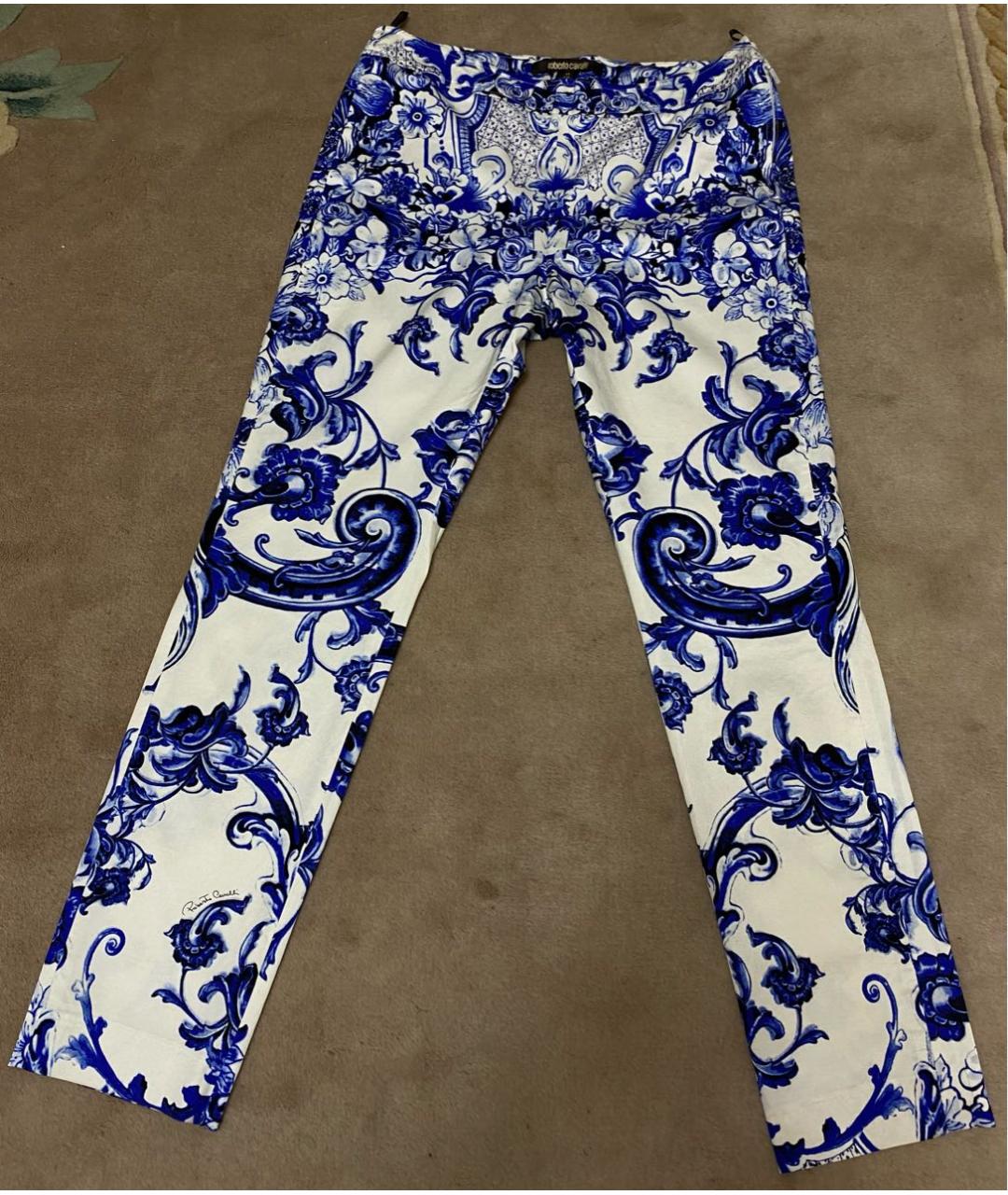 ROBERTO CAVALLI Хлопко-эластановые прямые брюки, фото 7