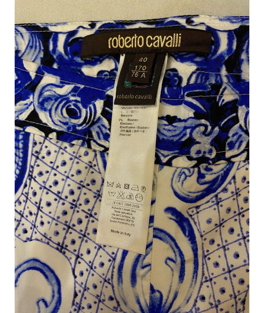 ROBERTO CAVALLI Хлопко-эластановые прямые брюки, фото 5