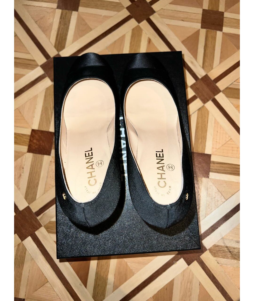 CHANEL PRE-OWNED Черные текстильные туфли, фото 3