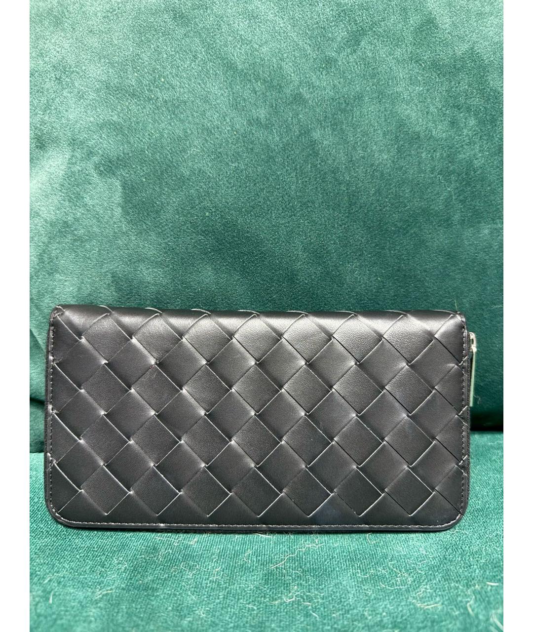 BOTTEGA VENETA Черный кожаный кошелек, фото 2