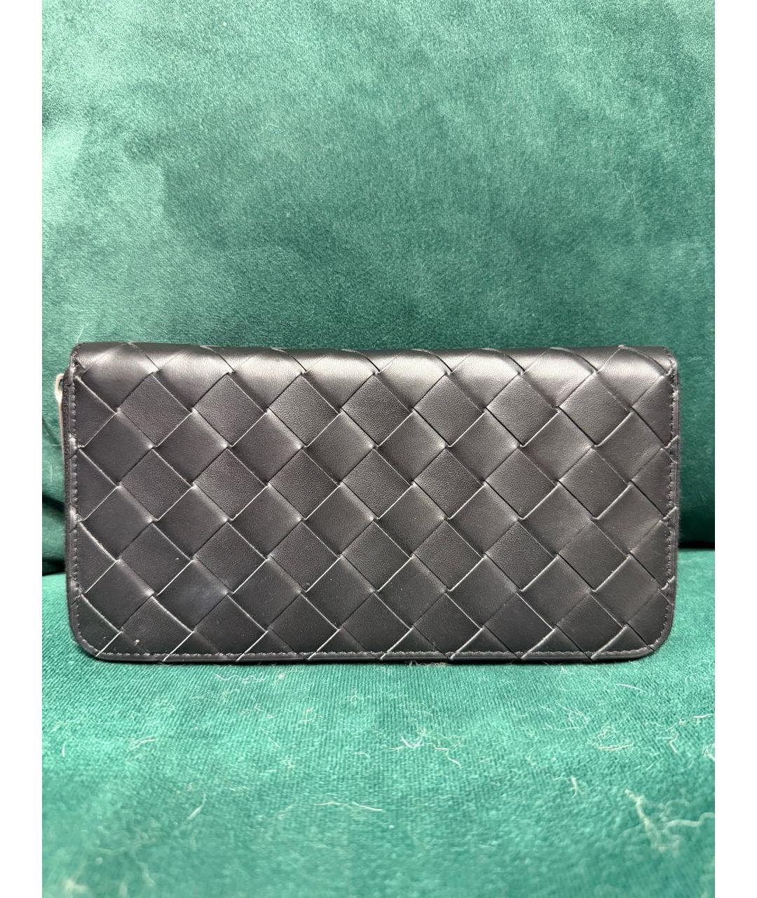 BOTTEGA VENETA Черный кожаный кошелек, фото 6