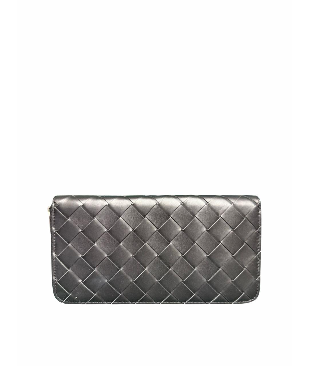 BOTTEGA VENETA Черный кожаный кошелек, фото 1