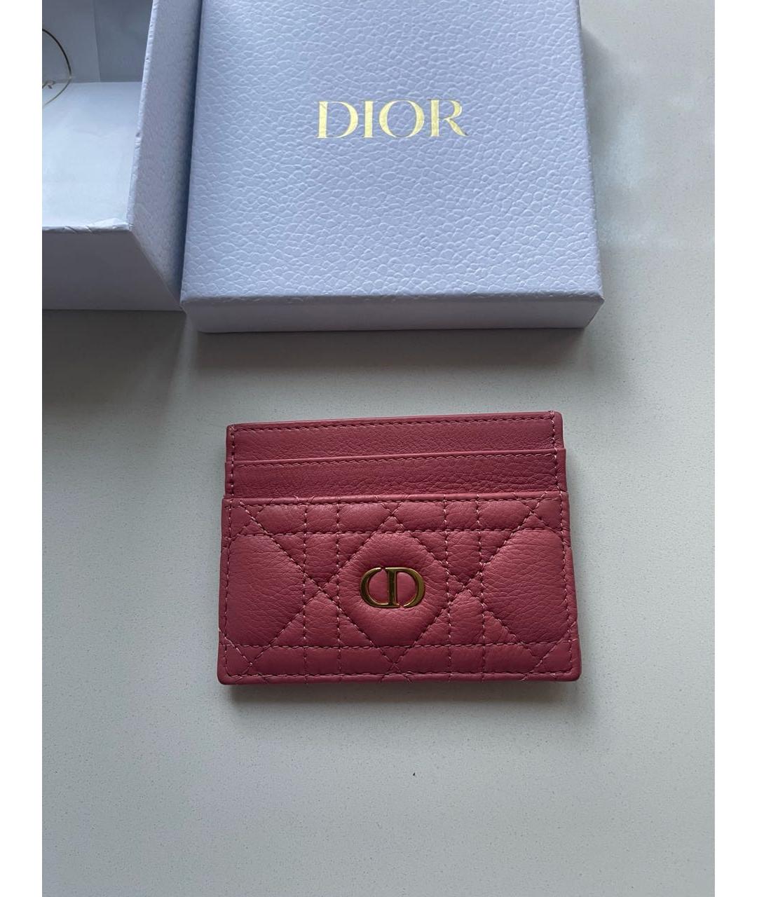 CHRISTIAN DIOR Розовый кожаный кардхолдер, фото 3