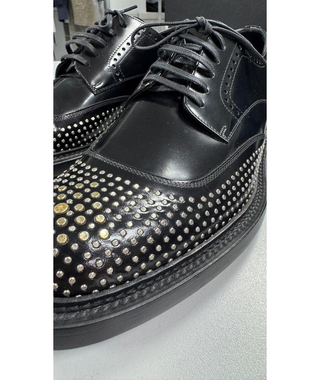 SAINT LAURENT Черные низкие ботинки из лакированной кожи, фото 4
