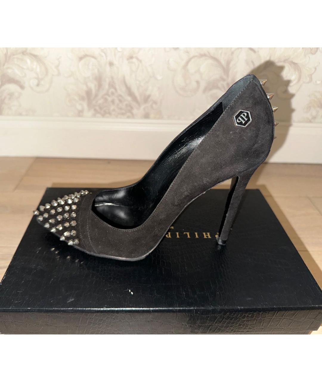 PHILIPP PLEIN Черные замшевые туфли, фото 6