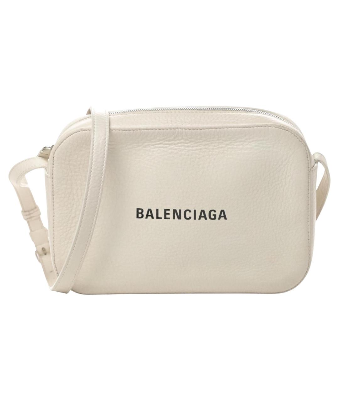 BALENCIAGA Белая кожаная сумка через плечо, фото 1