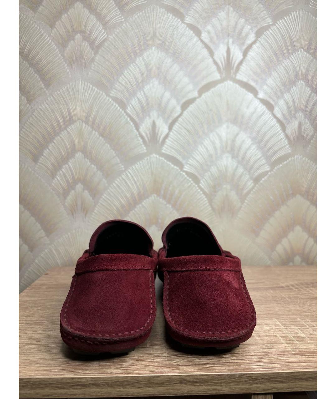 GUCCI Бордовые замшевые мокасины, фото 4