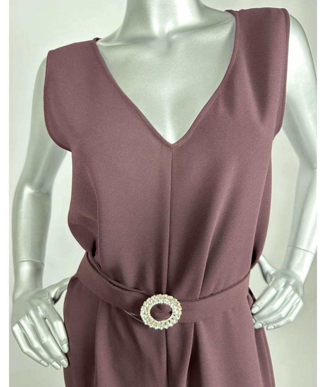 MAX MARA Бордовый креповый комбинезон, фото 5