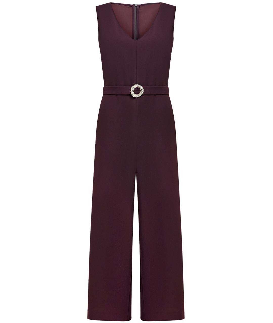 MAX MARA Бордовый креповый комбинезон, фото 1