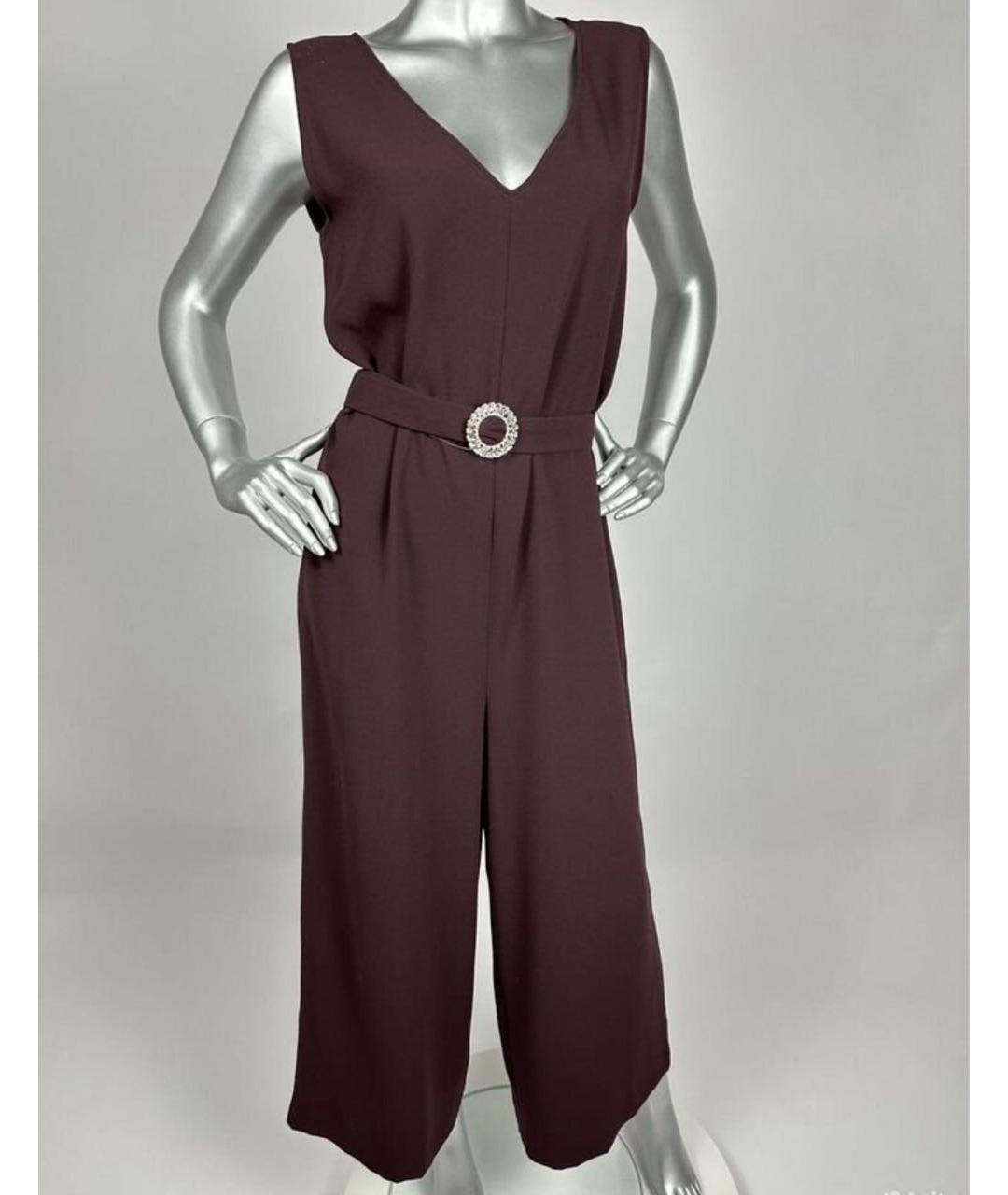MAX MARA Бордовый креповый комбинезон, фото 7