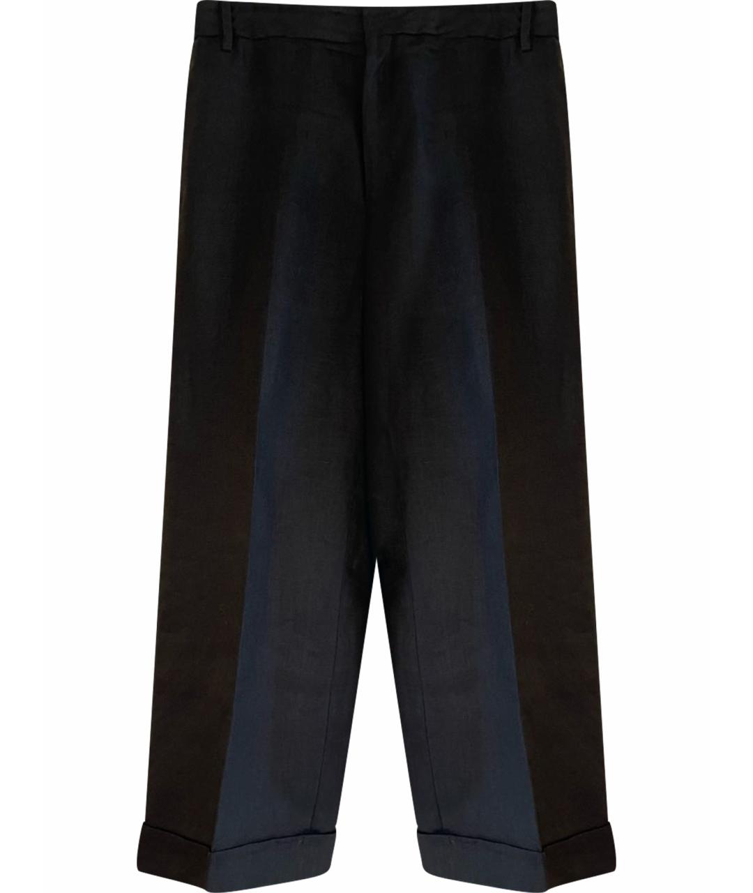 'S MAX MARA Черные льняные прямые брюки, фото 1
