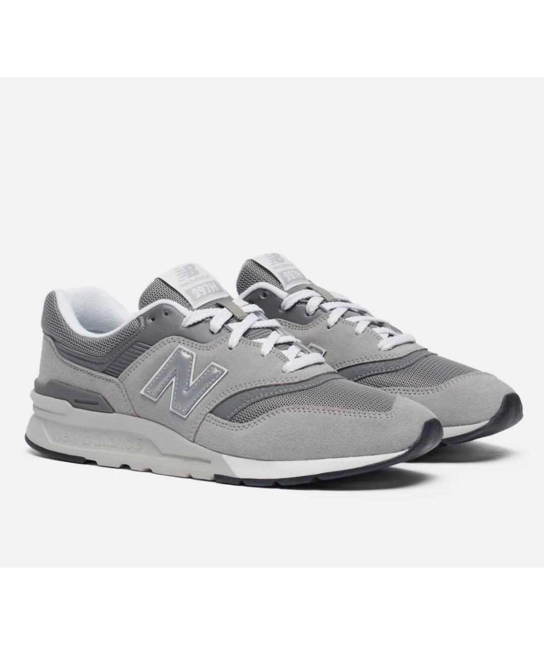 NEW BALANCE Серые замшевые низкие кроссовки / кеды, фото 2