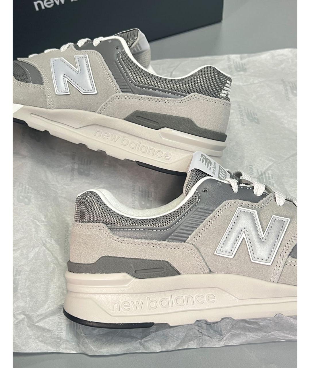 NEW BALANCE Серые замшевые низкие кроссовки / кеды, фото 7