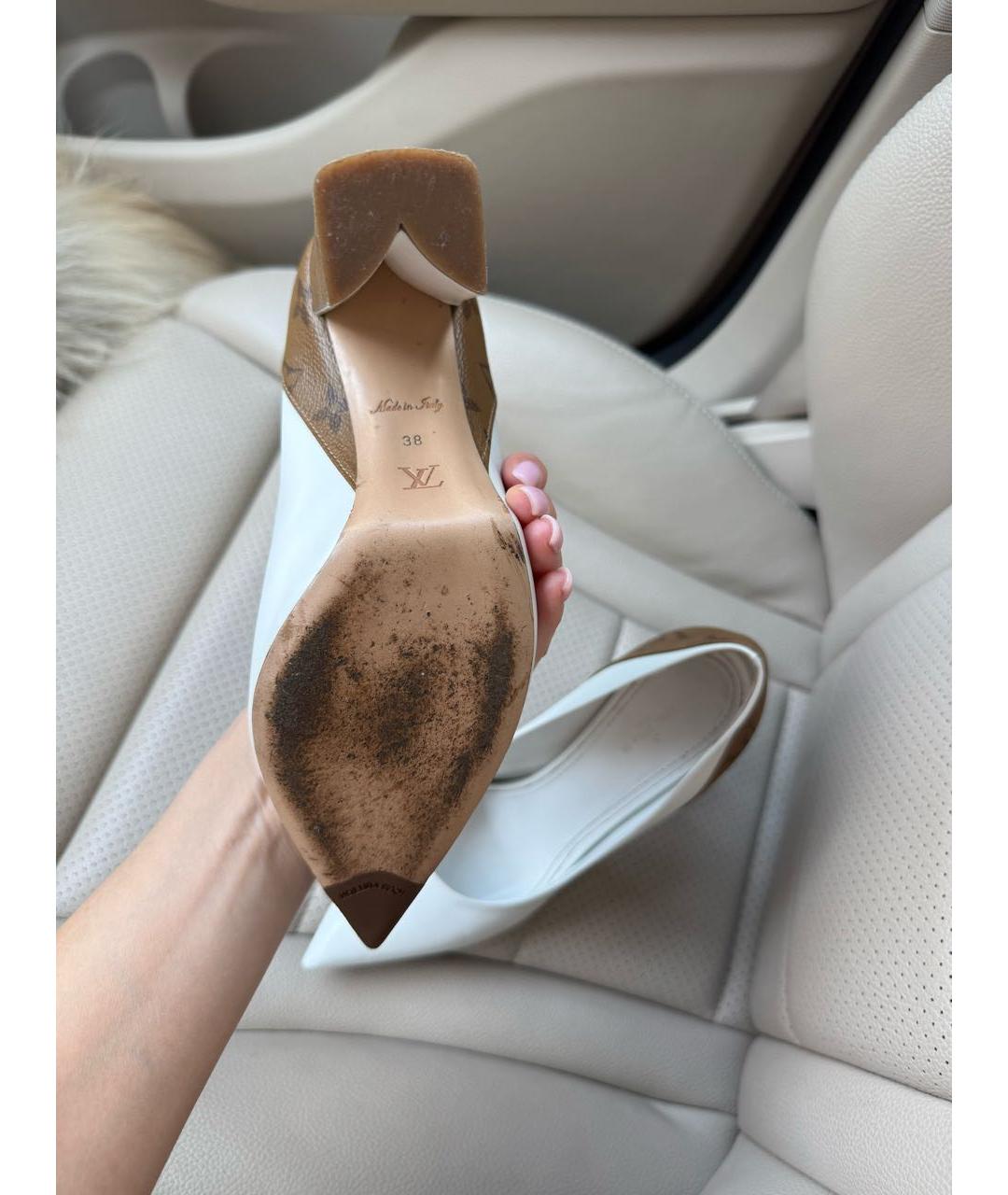 LOUIS VUITTON Белые кожаные туфли, фото 4
