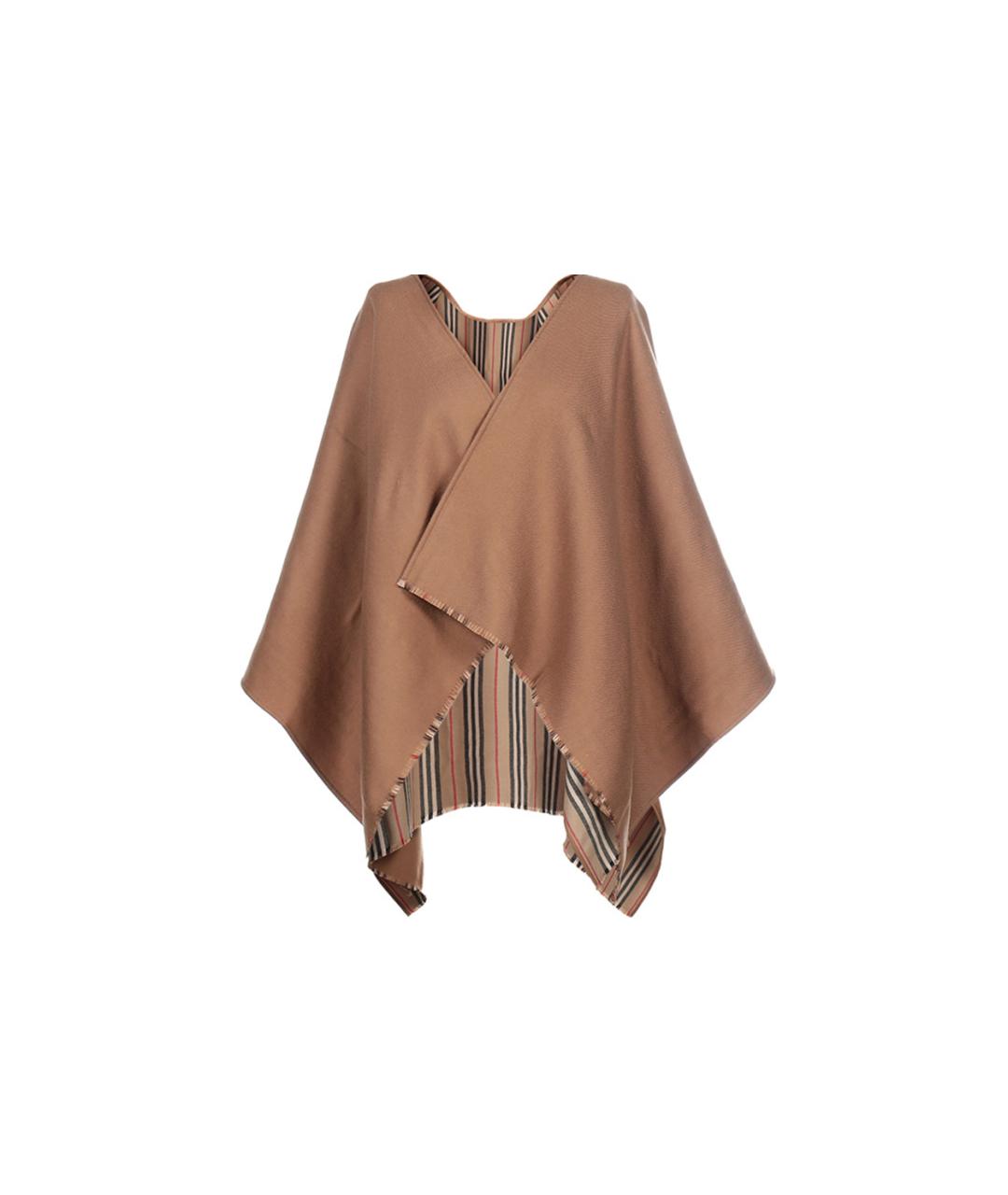BURBERRY Коричневый шерстяной платок, фото 1