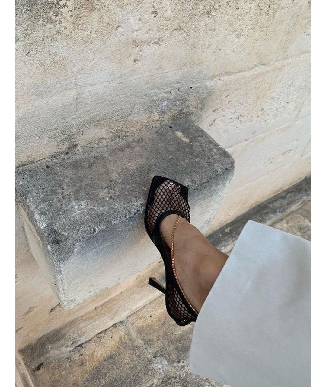 BOTTEGA VENETA Черные текстильные босоножки, фото 7