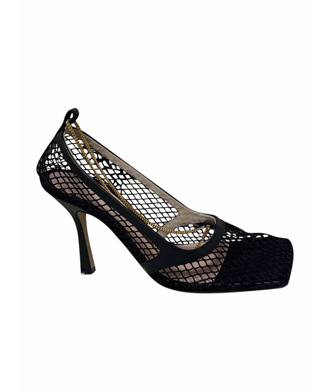 BOTTEGA VENETA Черные текстильные босоножки, фото 1